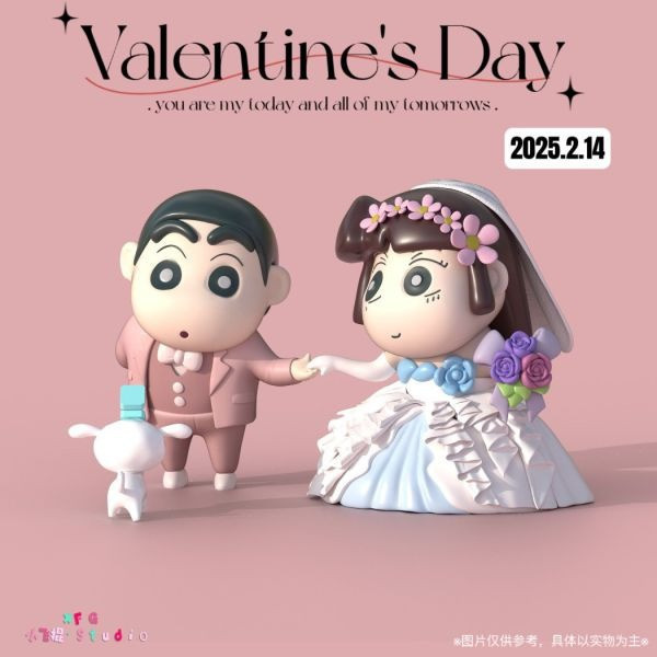 【預購】XFG 小飛棍 小新&小愛結婚啦 粉紅款 蠟筆小新 心蹤,shinzou,GK,雕像,公仔,玩具,模型,一番賞,GK模型,GK雕像
