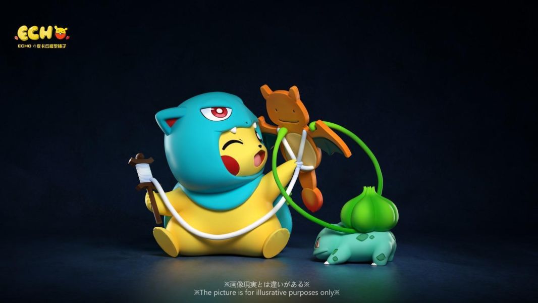 【預購】ECHO 初代御三家變裝皮卡丘 寶可夢 心蹤,shinzou,GK,雕像,公仔,玩具,模型,一番賞,GK模型,GK雕像