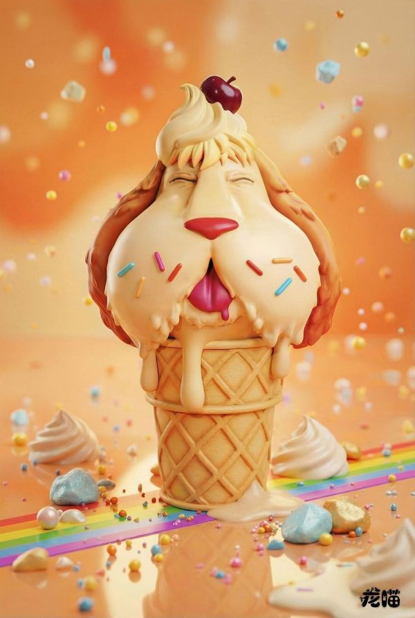 【預購】龍喵 茵茵狗冰淇淋 霍爾的移動城堡 宮崎駿 心蹤,shinzou,GK,雕像,公仔,玩具,模型,一番賞,GK模型,GK雕像