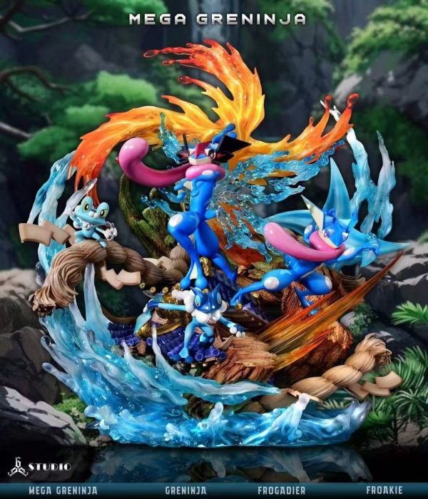 【預購】666撒旦 MEGA忍蛙巨型飛水手裏劍全員出陣 寶可夢 心蹤,shinzou,GK,雕像,公仔,玩具,模型,一番賞,GK模型,GK雕像