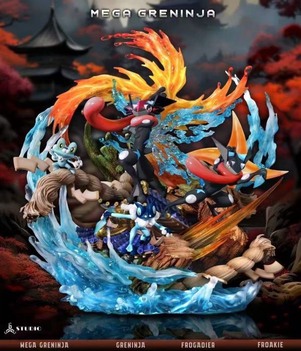 【預購】666撒旦 MEGA忍蛙巨型飛水手裏劍全員出陣 寶可夢 心蹤,shinzou,GK,雕像,公仔,玩具,模型,一番賞,GK模型,GK雕像