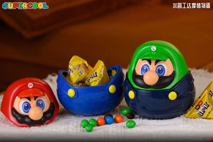 【預購】SUPERCOOL 水管工兄弟達摩儲物蛋 超級瑪利歐 心蹤,shinzou,GK,雕像,公仔,玩具,模型,一番賞,GK模型,GK雕像