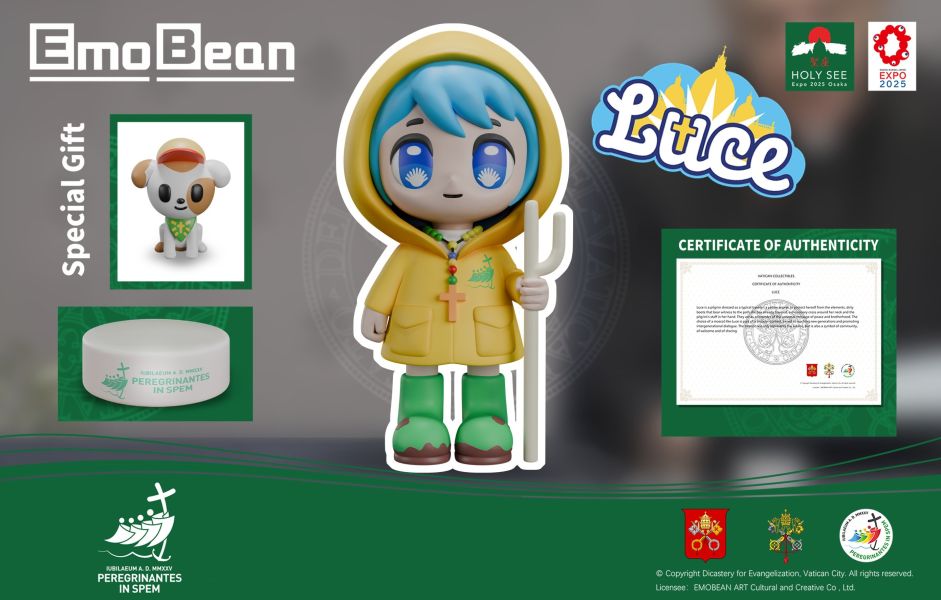 【預購】正版授權 EmoBean LUCE 梵諦岡娃娃 2025世博會吉祥物 心蹤,shinzou,GK,雕像,公仔,玩具,模型,一番賞,GK模型,GK雕像