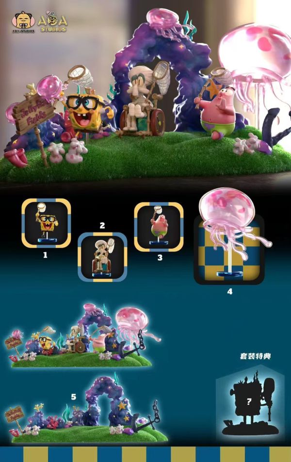 【預購】AOA 水母田 海綿寶寶 全套組 心蹤,shinzou,GK,雕像,公仔,玩具,模型,一番賞,GK模型,GK雕像