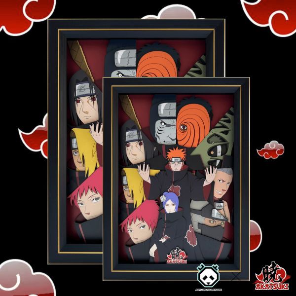 【海外現貨】凹凸Panda×Akatsuki 曉組織豎版 立體畫 裝飾畫 火影忍者 心蹤,shinzou,GK,雕像,公仔,玩具,模型,一番賞,GK模型,GK雕像