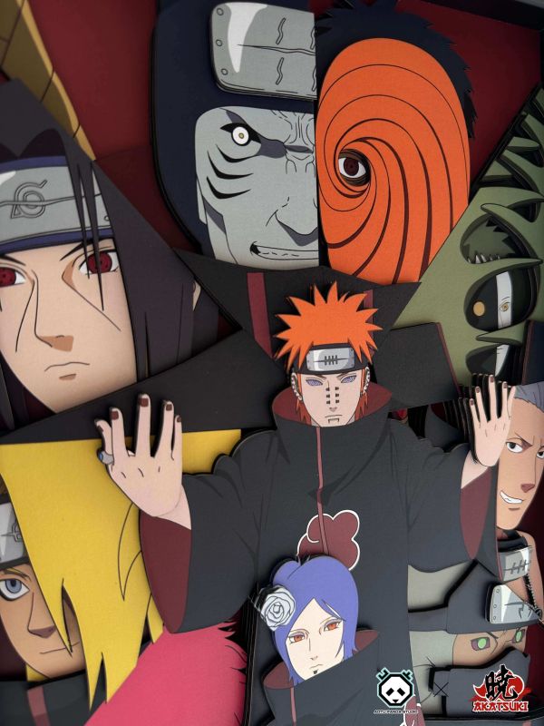 【海外現貨】凹凸Panda×Akatsuki 曉組織豎版 立體畫 裝飾畫 火影忍者 心蹤,shinzou,GK,雕像,公仔,玩具,模型,一番賞,GK模型,GK雕像