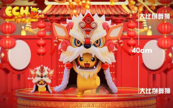 【預購】ECHO 大比例皮卡丘舞獅 寶可夢 神奇寶貝 心蹤,shinzou,GK,雕像,公仔,玩具,模型,一番賞,GK模型,GK雕像