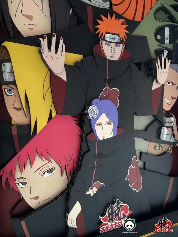 【海外現貨】凹凸Panda×Akatsuki 曉組織豎版 立體畫 裝飾畫 火影忍者 心蹤,shinzou,GK,雕像,公仔,玩具,模型,一番賞,GK模型,GK雕像
