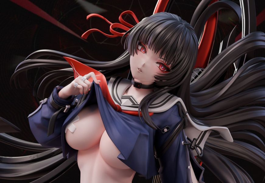 【預購】迷因 黑長直美少女時咲 千咲 鳴潮 心蹤,shinzou,GK,雕像,公仔,玩具,模型,一番賞,GK模型,GK雕像