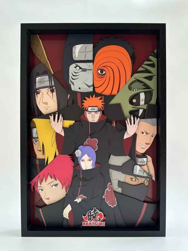 【海外現貨】凹凸Panda×Akatsuki 曉組織豎版 立體畫 裝飾畫 火影忍者 心蹤,shinzou,GK,雕像,公仔,玩具,模型,一番賞,GK模型,GK雕像