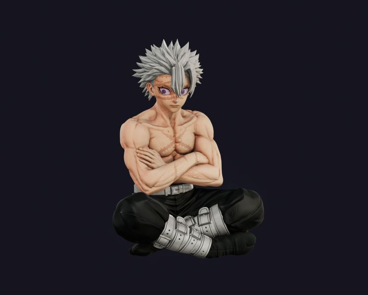 【預購】REN 坐姿不死川實彌 風柱 鬼滅之刃 心蹤,shinzou,GK,雕像,公仔,玩具,模型,一番賞,GK模型,GK雕像