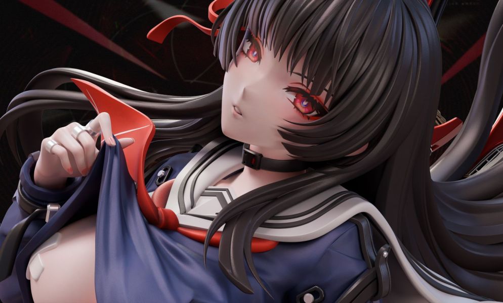 【預購】迷因 黑長直美少女時咲 千咲 鳴潮 心蹤,shinzou,GK,雕像,公仔,玩具,模型,一番賞,GK模型,GK雕像