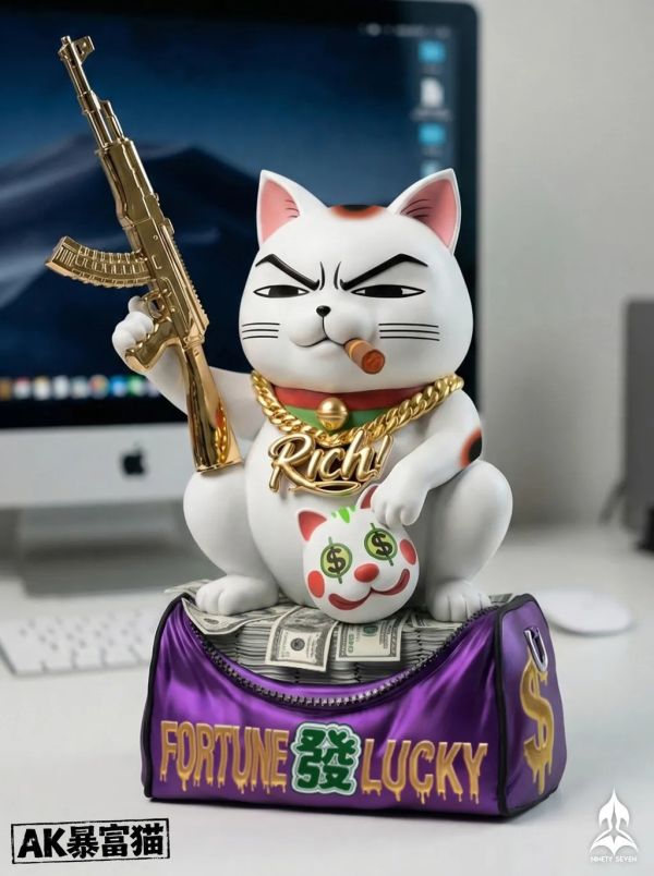 【預購】NINETY SEVEN 玖柒 AK暴利招財貓 心蹤,shinzou,GK,雕像,公仔,玩具,模型,一番賞,GK模型,GK雕像