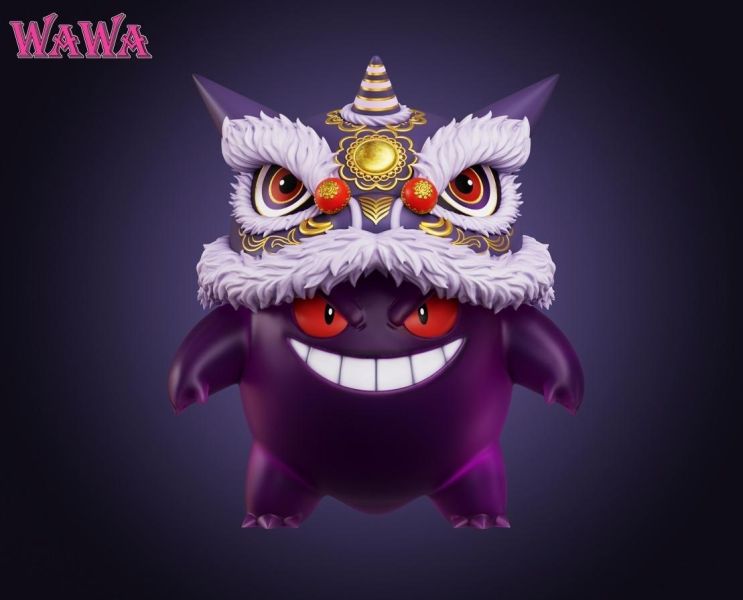 【預購】WAWA 舞獅耿鬼 寶可夢 心蹤,shinzou,GK,雕像,公仔,玩具,模型,一番賞,GK模型,GK雕像
