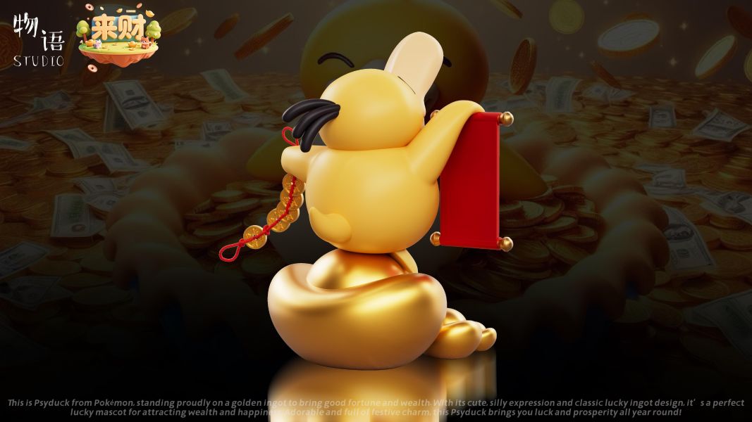 【預購】物語×來財 招財可達鴨 來錢鴨 寶可夢 心蹤,shinzou,GK,雕像,公仔,玩具,模型,一番賞,GK模型,GK雕像