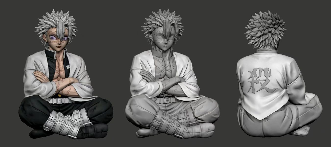 【預購】REN 坐姿不死川實彌 風柱 鬼滅之刃 心蹤,shinzou,GK,雕像,公仔,玩具,模型,一番賞,GK模型,GK雕像