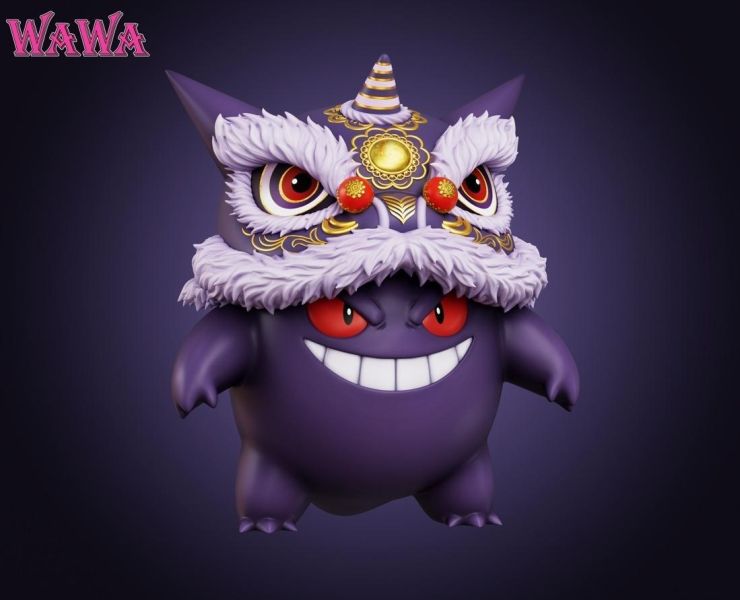 【預購】WAWA 舞獅耿鬼 寶可夢 心蹤,shinzou,GK,雕像,公仔,玩具,模型,一番賞,GK模型,GK雕像
