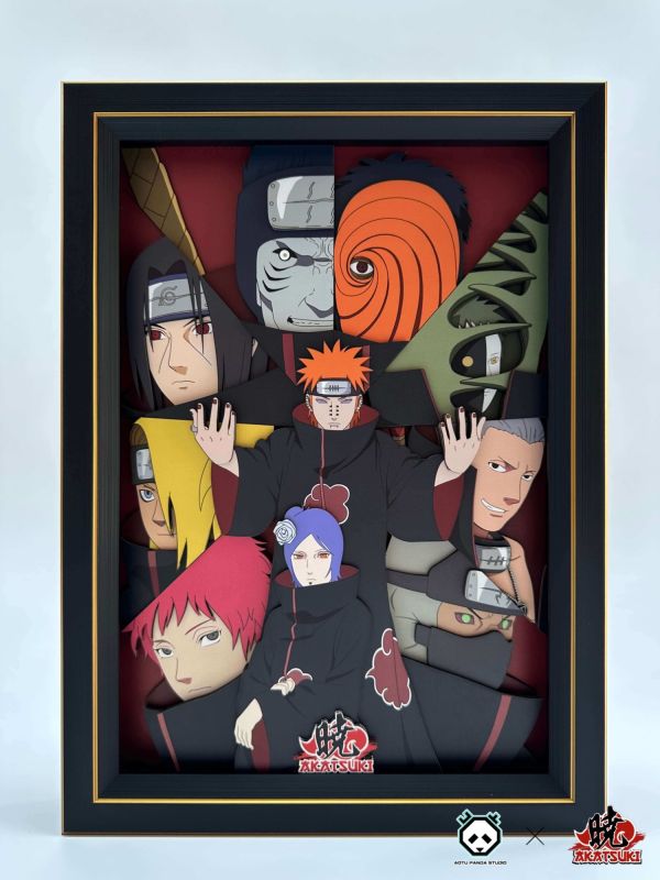 【海外現貨】凹凸Panda×Akatsuki 曉組織豎版 立體畫 裝飾畫 火影忍者 心蹤,shinzou,GK,雕像,公仔,玩具,模型,一番賞,GK模型,GK雕像