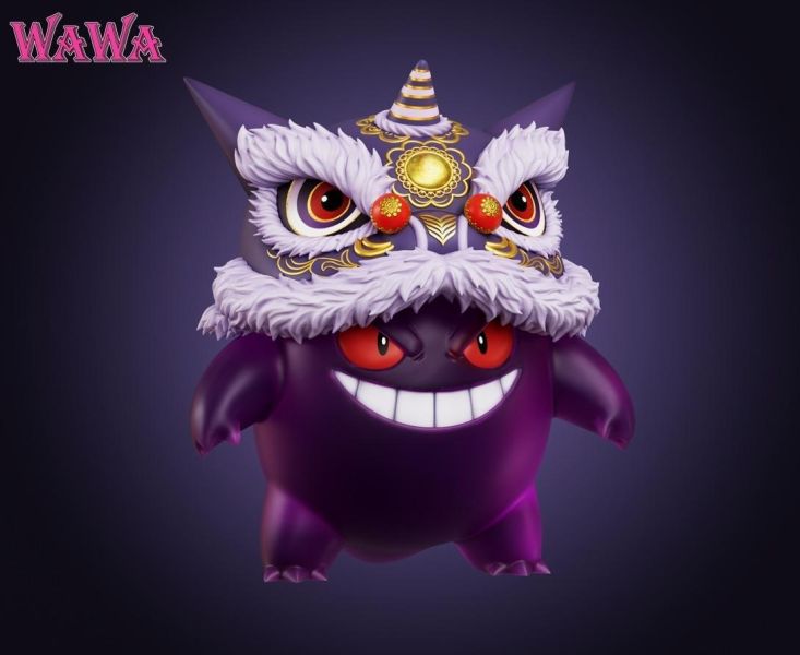 【預購】WAWA 舞獅耿鬼 寶可夢 心蹤,shinzou,GK,雕像,公仔,玩具,模型,一番賞,GK模型,GK雕像