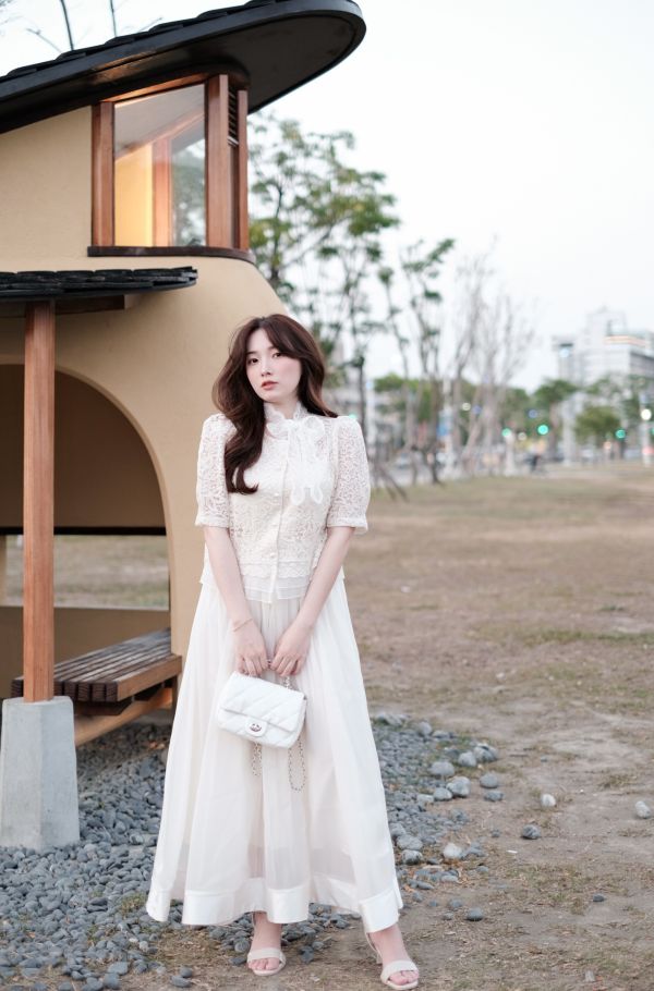 現貨- 婚紗首選！韓系緞面歐根紗裙 