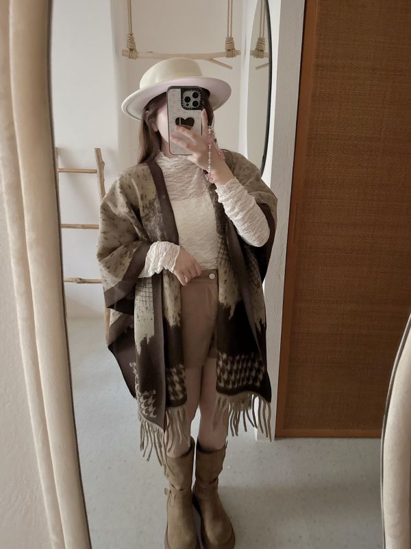 現貨- 本期推薦！百搭披肩流蘇圍巾 