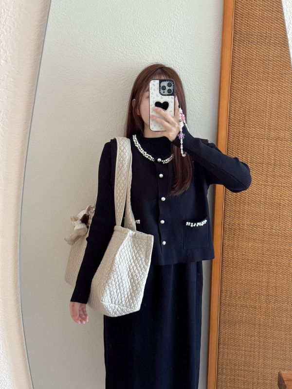 現貨- 必帶款！氣質珍珠針織套裝 