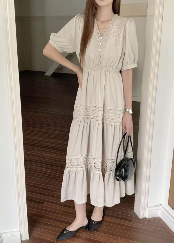 現貨- 自訂款法式蕾絲長洋 