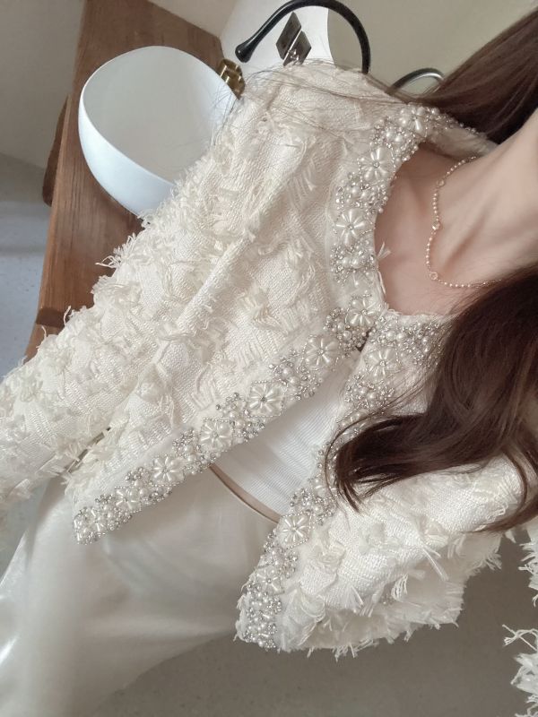 現貨- 闆娘自留！高訂製蕾絲珍珠小香外套 