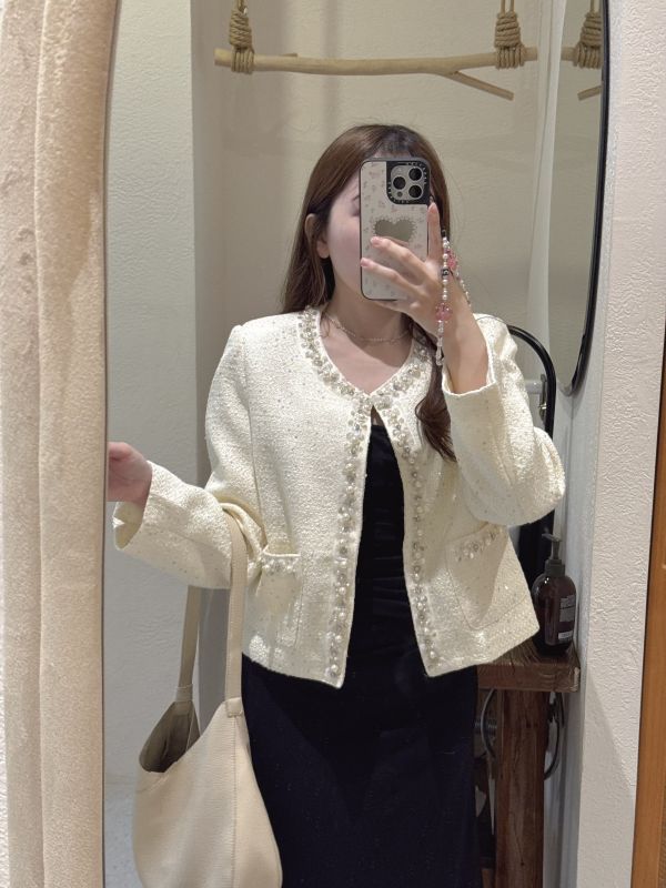 現貨- 小千金珍珠亮片小香外套 