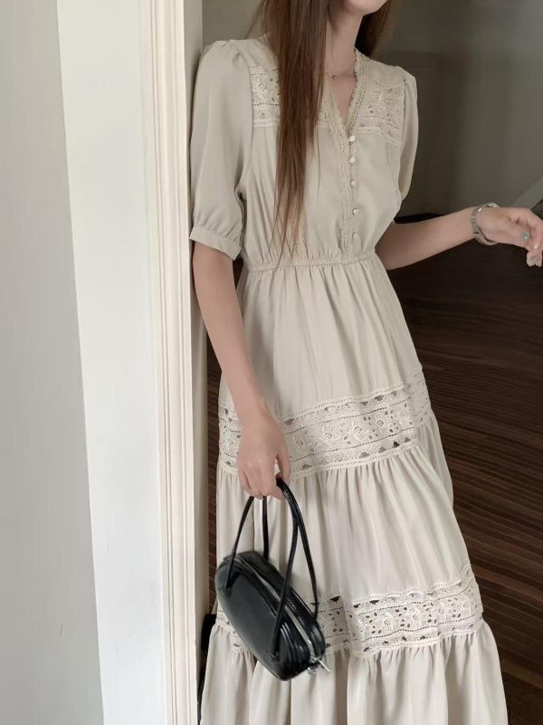 現貨- 自訂款法式蕾絲長洋 