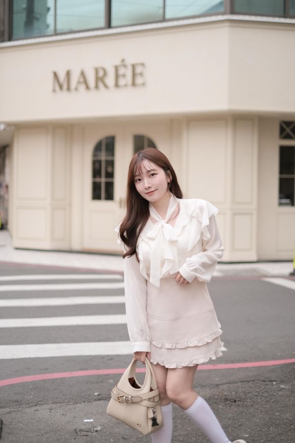 現貨- 氣質荷葉雪紡蛋糕短裙 