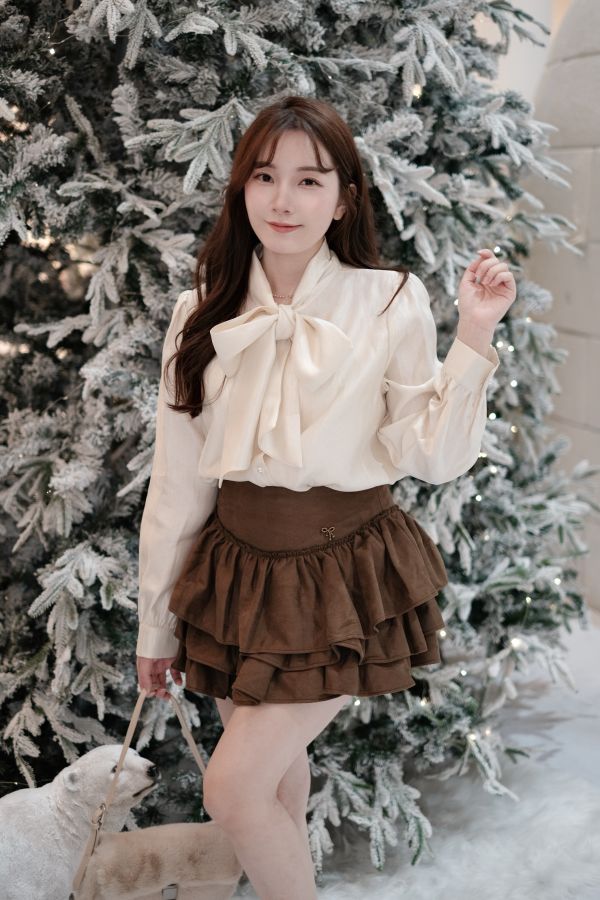 現貨- 闆娘自留！麂皮高腰蛋糕短裙 