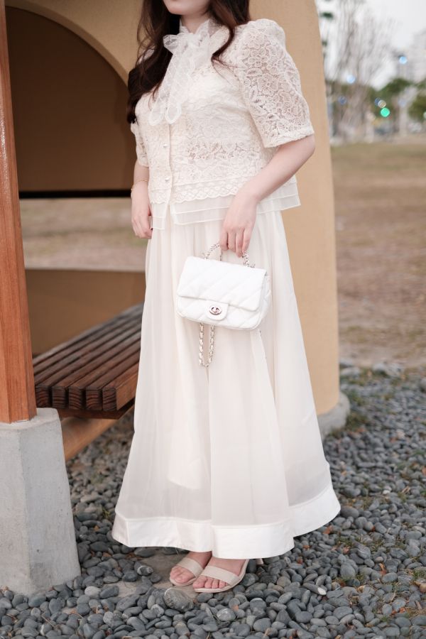 現貨- 婚紗首選！韓系緞面歐根紗裙 