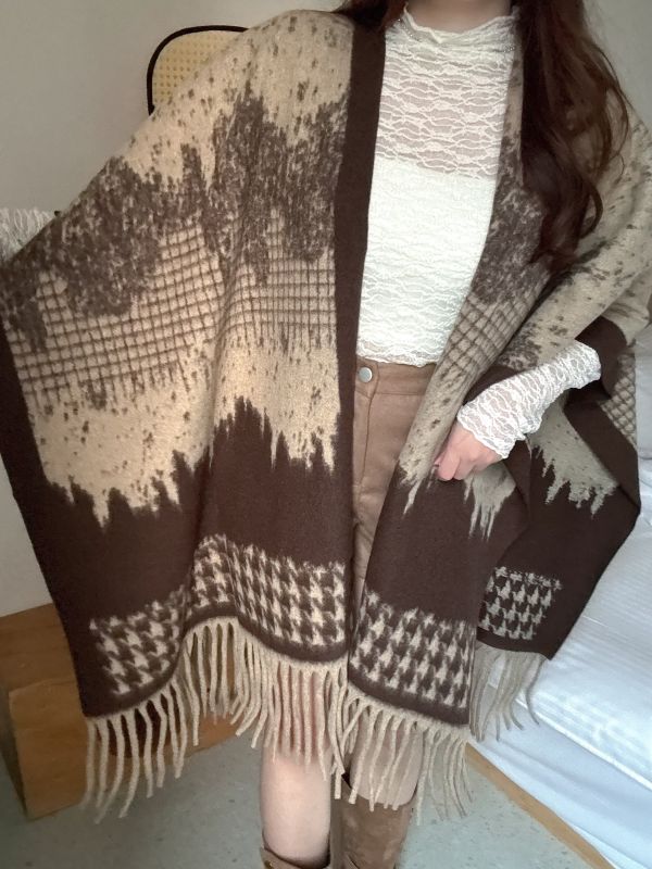 現貨- 本期推薦！百搭披肩流蘇圍巾 