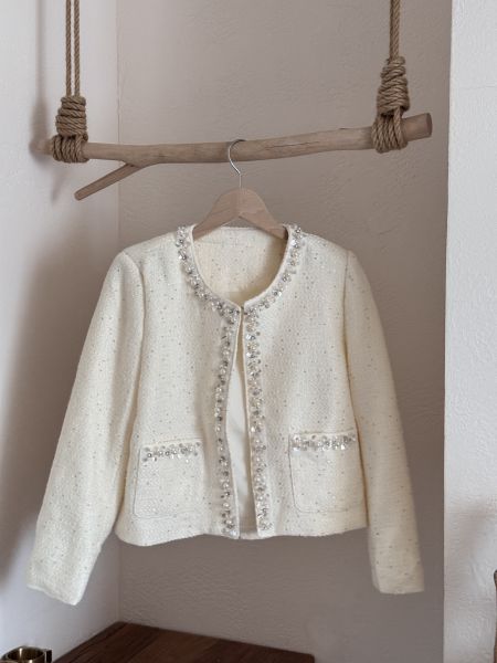 現貨- 小千金珍珠亮片小香外套 