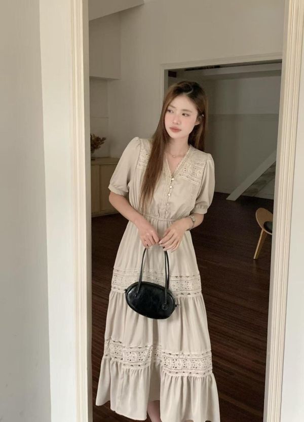 現貨- 自訂款法式蕾絲長洋 