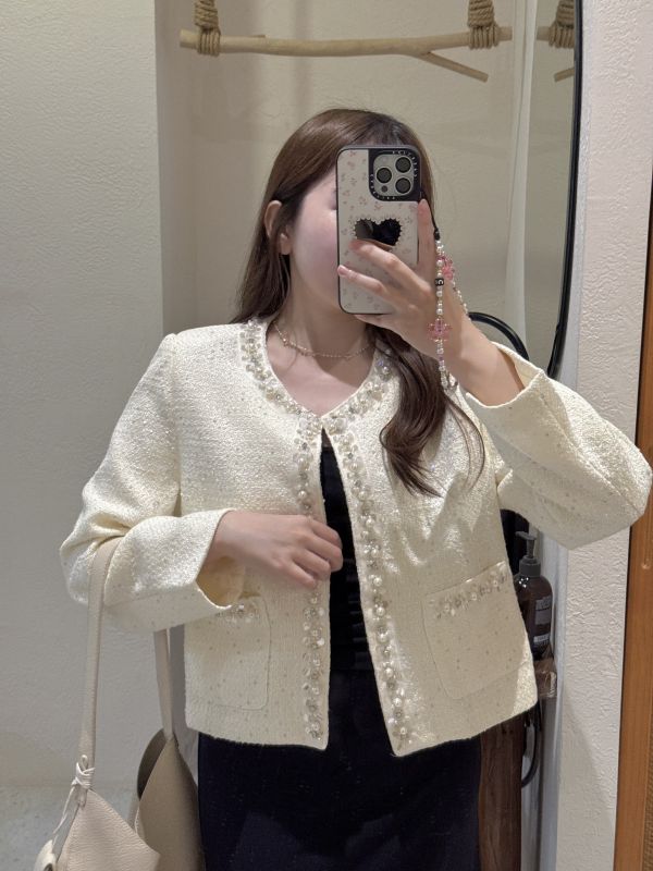 現貨- 小千金珍珠亮片小香外套 