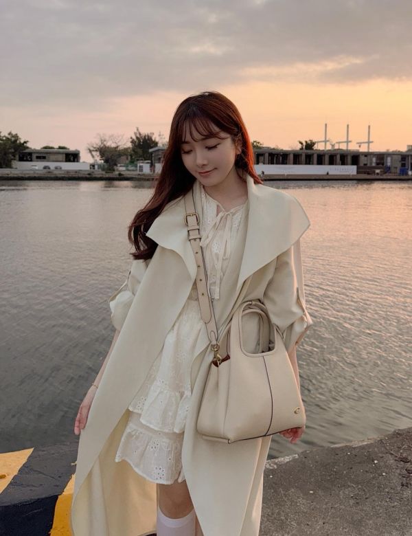 現貨- 本期推薦！翻領厚雪紡外套 