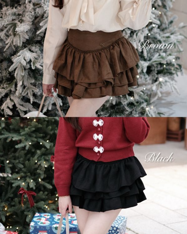 現貨- 闆娘自留！麂皮高腰蛋糕短裙 