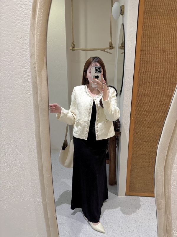 現貨- 小千金珍珠亮片小香外套 