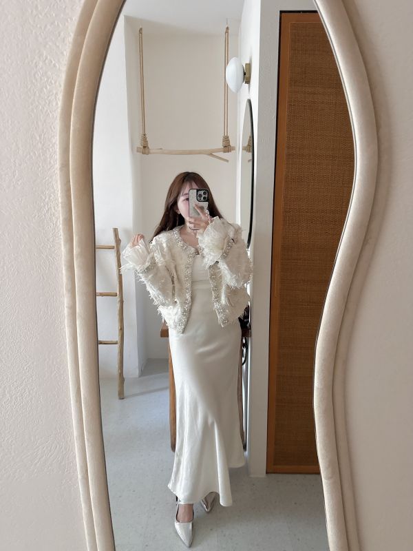 現貨- 闆娘自留！高訂製蕾絲珍珠小香外套 