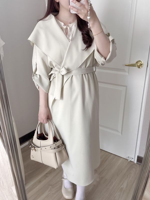 現貨- 本期推薦！翻領厚雪紡外套 