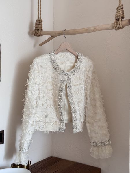 現貨- 闆娘自留！高訂製蕾絲珍珠小香外套 