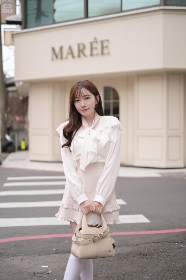 現貨- 氣質荷葉雪紡蛋糕短裙 