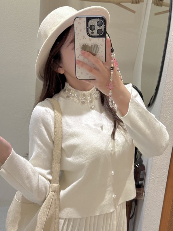 現貨- 外套百搭款！珍珠亮片領套裝裙 