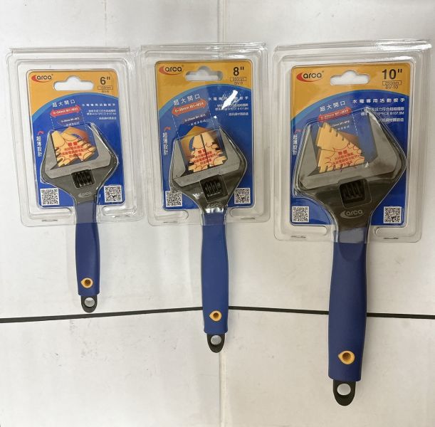 BV水電專用活動扳手+保護套- 6吋 /8吋 /10吋 - 亞克arca 台灣製造 BV,水電,專用,活動,扳手,保護套,6吋,8吋,10吋,亞克,arca,活動扳手,板手,活動板手