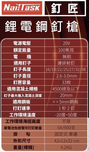 鋰電 鋼樑槍<小><大> Nail Task DCC90S2 鋰電,鋼樑槍,小,大,Nail,Task,DCC90S2,鋼樑