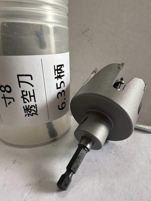 透空刀-寸８(6.35柄六角／9.5柄直柄) 6T 透空刀,寸８,6.35柄,六角,9.5柄,直柄,6T,木工,取孔器,開孔,取孔,門鎖,取孔鑽,六刃