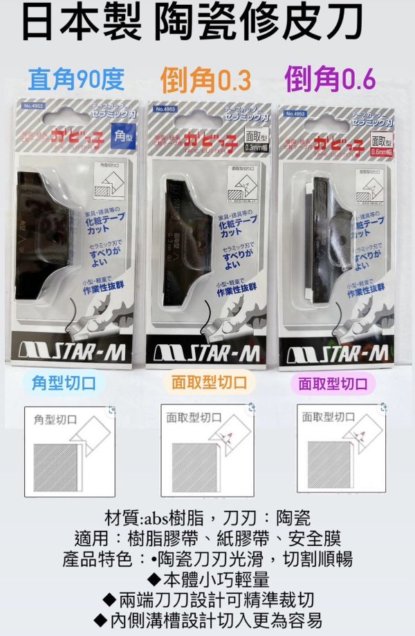 修邊刀 修皮刀 陶瓷修皮刀 直角 倒角 4953 0.3mm 0.6mm 日本製 修邊刀,修皮刀,陶瓷修皮刀,直角,倒角,日本製,修邊,陶瓷,修皮