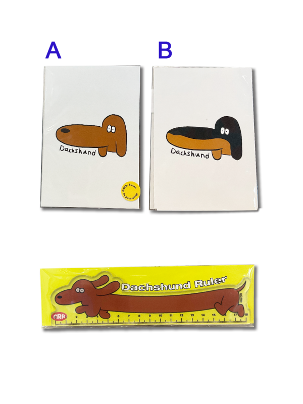 CRR臘腸狗文具組｜明信片＆尺規 